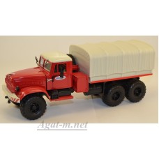 9520-АПР КрАЗ-255В Балластный тягач с тентом, красный/белый 